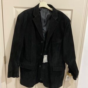 Men’s Black Suede Leather Jacket - with tags. NEW